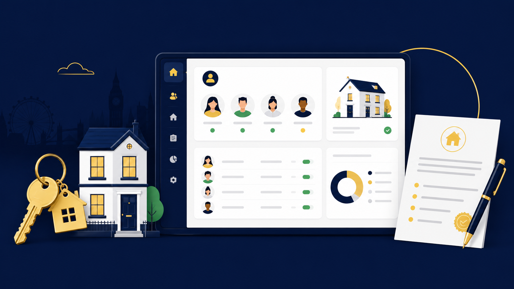 Best CRM for UK letting agents showing tenants and landlords on a dashboard